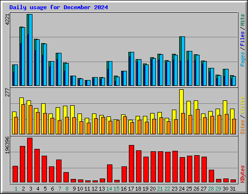 Daily usage for December 2024