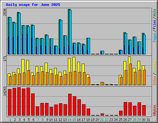 Daily usage for June 2025
