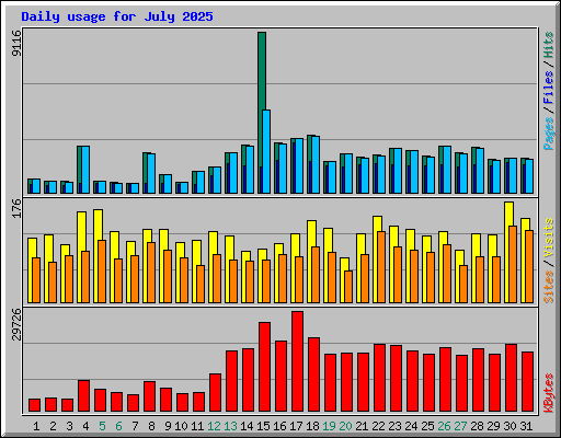 Daily usage for July 2025