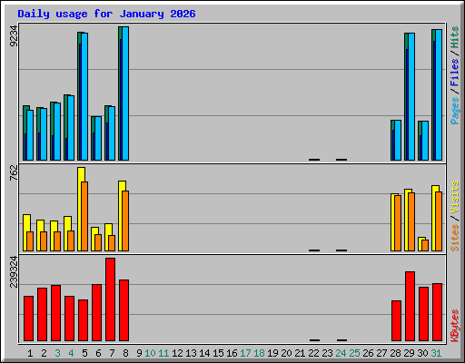 Daily usage for January 2026