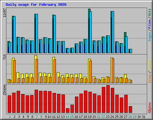 Daily usage for February 2026