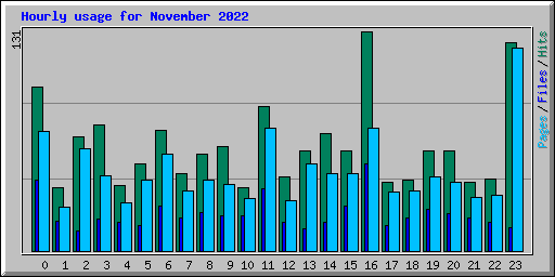 Hourly usage for November 2022