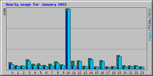 Hourly usage for January 2023