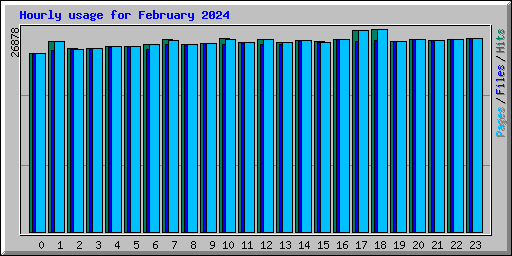 Hourly usage for February 2024