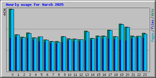 Hourly usage for March 2025