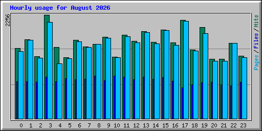 Hourly usage for August 2026